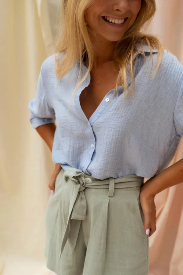 Easy Clothes Blue Dalo Shirt Blue Women039s Clothing Shirts