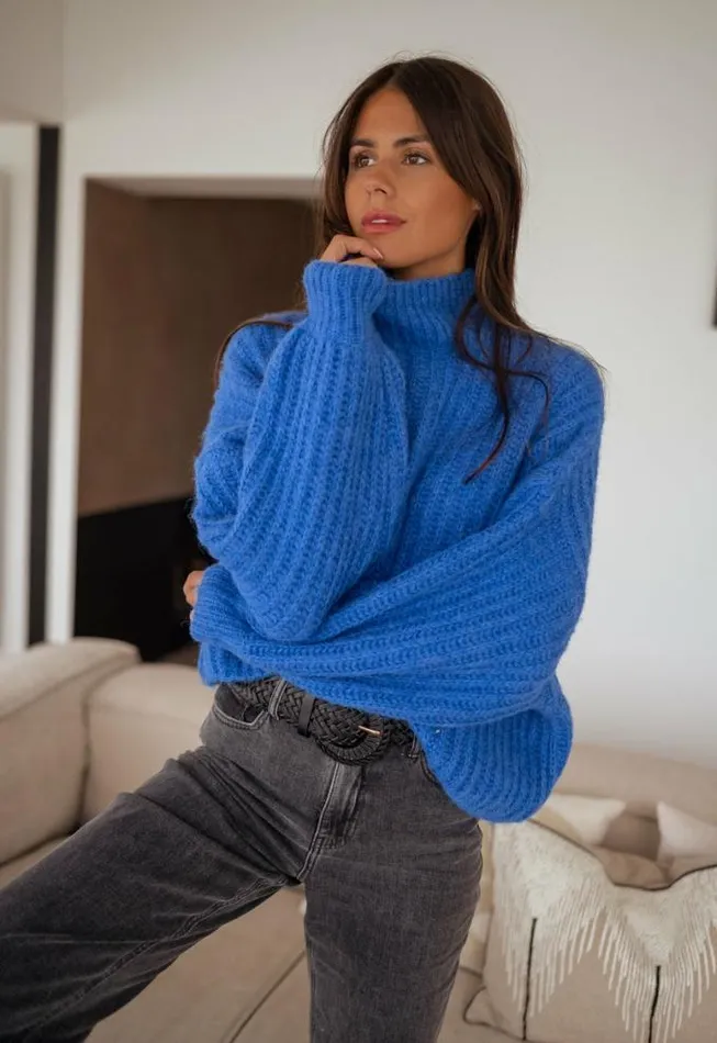 Easy Clothes Blue Gabou Sweater Blue Women039s Clothing Sweaters Easy Clothes Blue Gabou Sweater Blue Women039s Clothing Sweaters