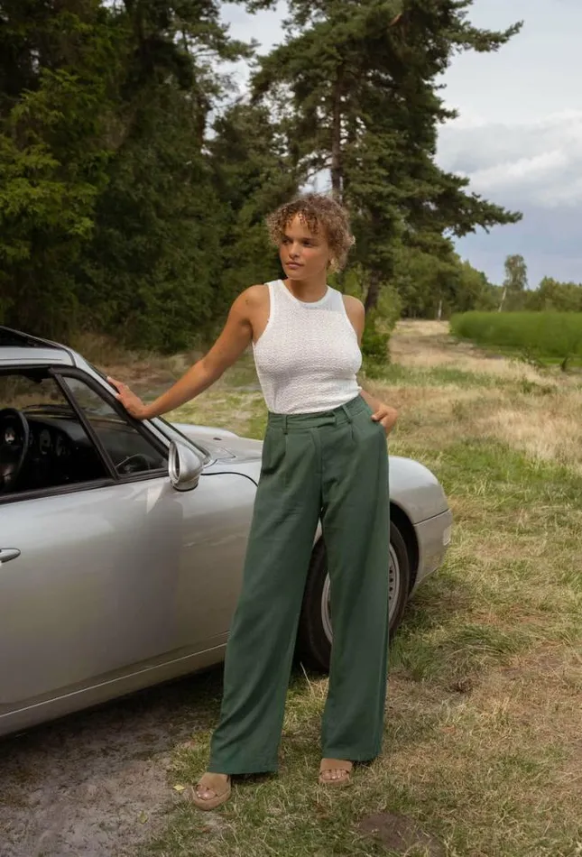 Easy Clothes Dark Green Linen Joey Pants Dark Green Women039s Clothing Pants and Jeans Easy Clothes Dark Green Linen Joey Pants Dark Green Women039s Clothing Pants and Jeans