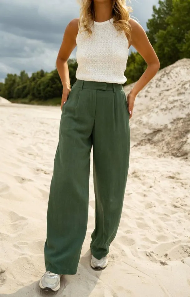 Easy Clothes Dark Green Linen Joey Pants Dark Green Women039s Clothing Pants and Jeans Easy Clothes Dark Green Linen Joey Pants Dark Green Women039s Clothing Pants and Jeans