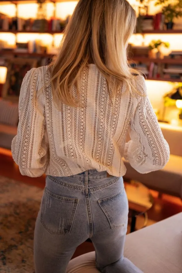 Easy Clothes Ecru Crochet Arlyne Blouse Women039s Clothing Blouses Easy Clothes Ecru Crochet Arlyne Blouse Women039s Clothing Blouses
