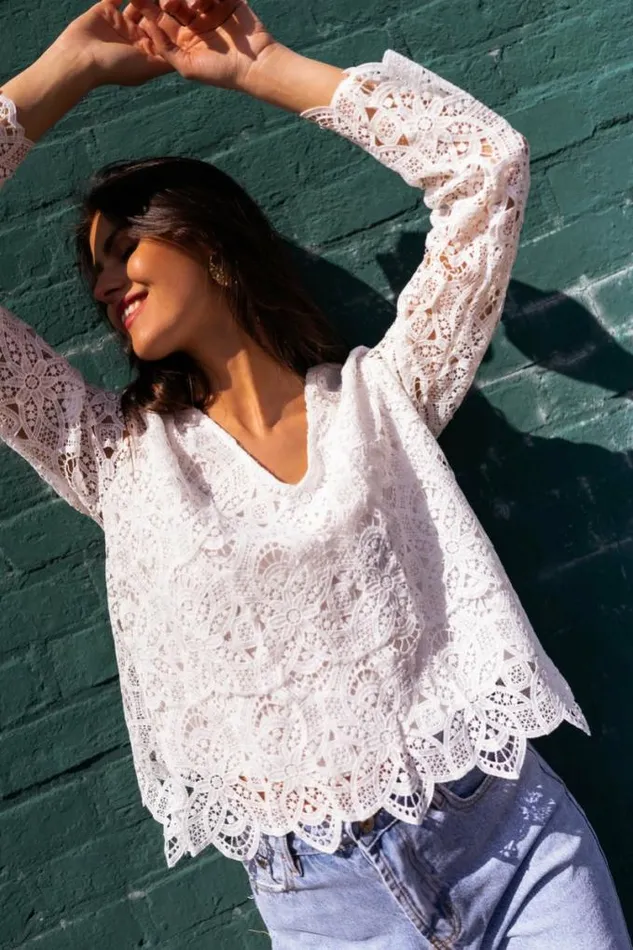 Easy Clothes Ecru Lace Manuela Blouse Women039s Clothing Blouses