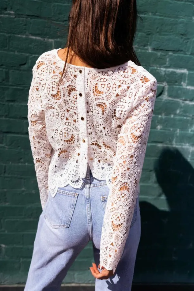 Easy Clothes Ecru Lace Manuela Blouse Women039s Clothing Blouses