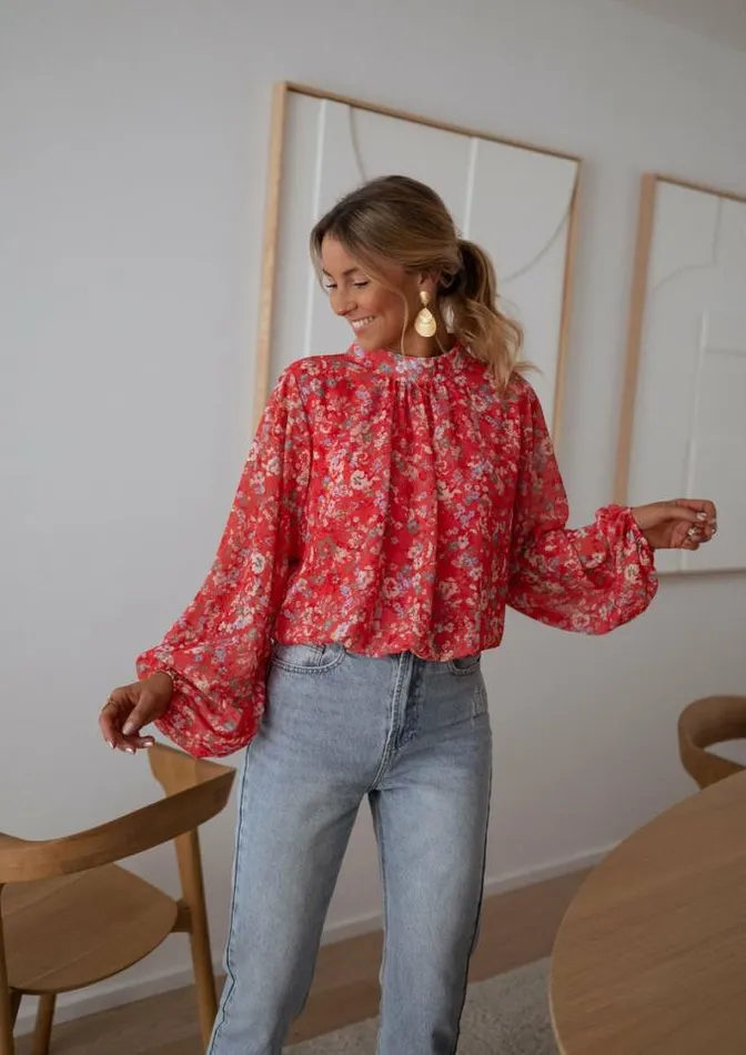 Easy Clothes Floral Coral Doma Blouse Women039s Clothing Blouses