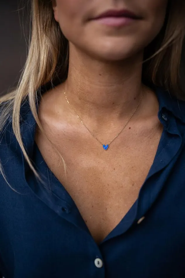 Easy Clothes Golden And Blue Blair Necklace Blue Jewelry and Accessories Necklaces