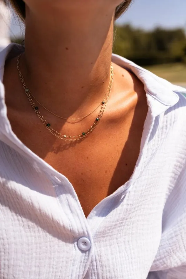 Easy Clothes Golden And Green Laza Necklace Jewelry and Accessories Necklaces Easy Clothes Golden And Green Laza Necklace Jewelry and Accessories Necklaces