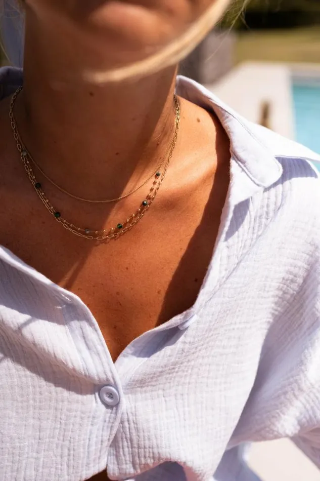 Easy Clothes Golden And Green Laza Necklace Jewelry and Accessories Necklaces Easy Clothes Golden And Green Laza Necklace Jewelry and Accessories Necklaces