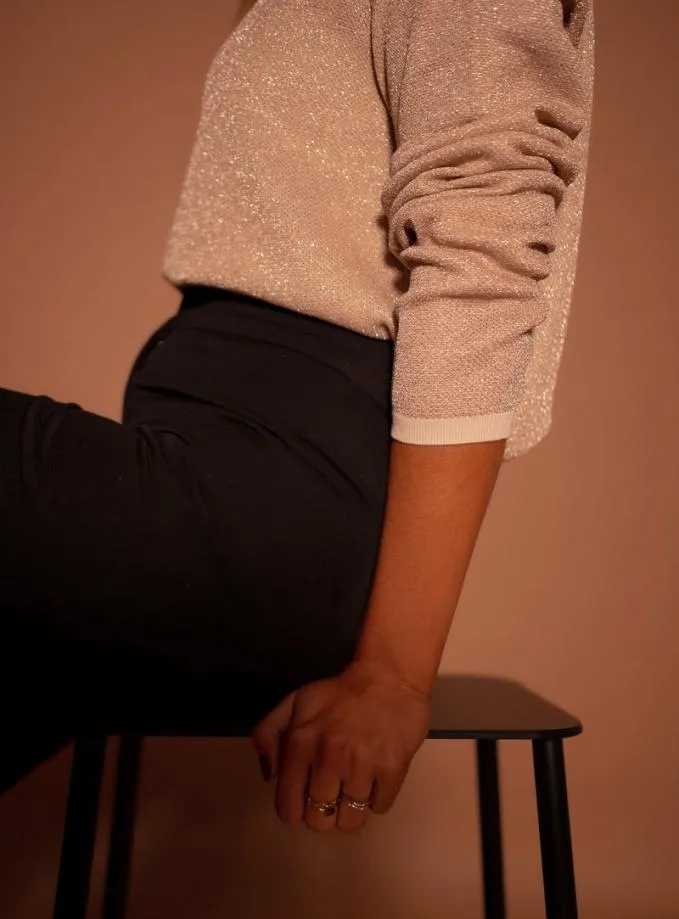 Easy Clothes Golden Glittery Nohe Sweater Golden Women039s Clothing Sweaters