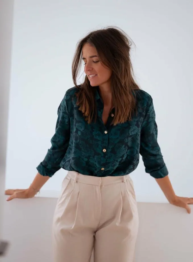 Easy Clothes Green And Blue Paula Shirt Women039s Clothing Blouses