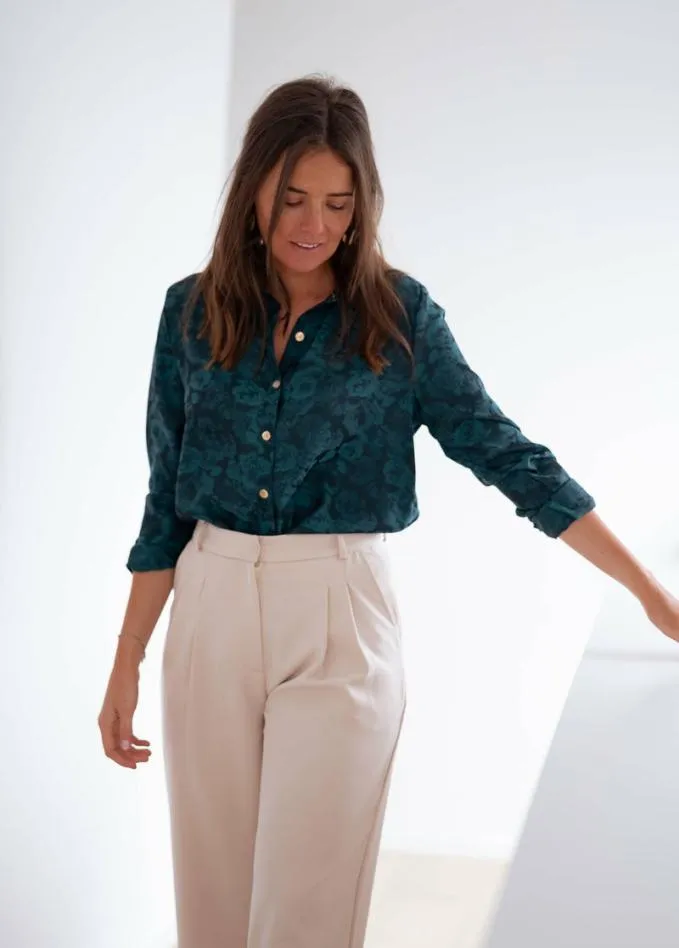 Easy Clothes Green And Blue Paula Shirt Women039s Clothing Blouses