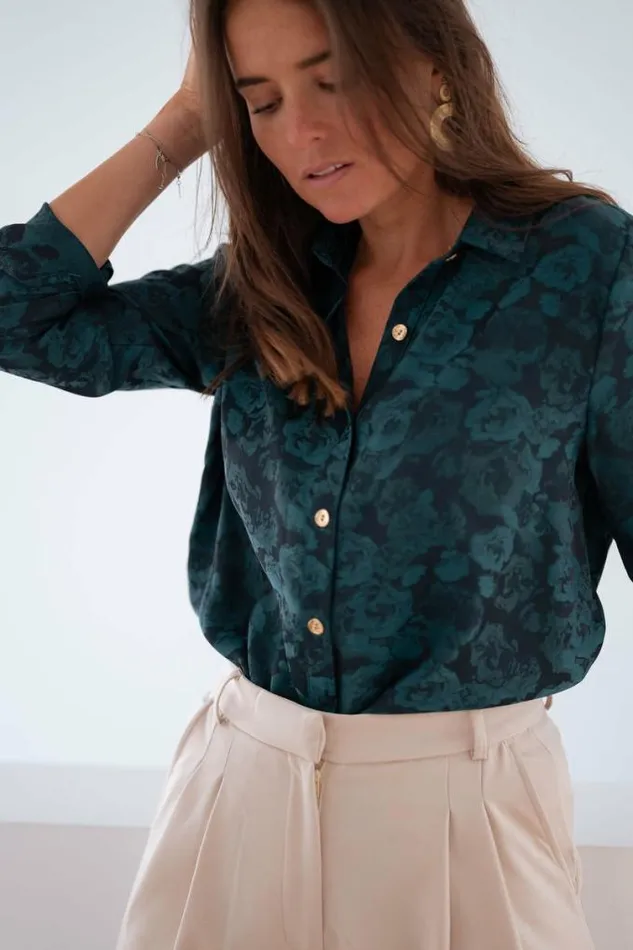 Easy Clothes Green And Blue Paula Shirt Women039s Clothing Blouses
