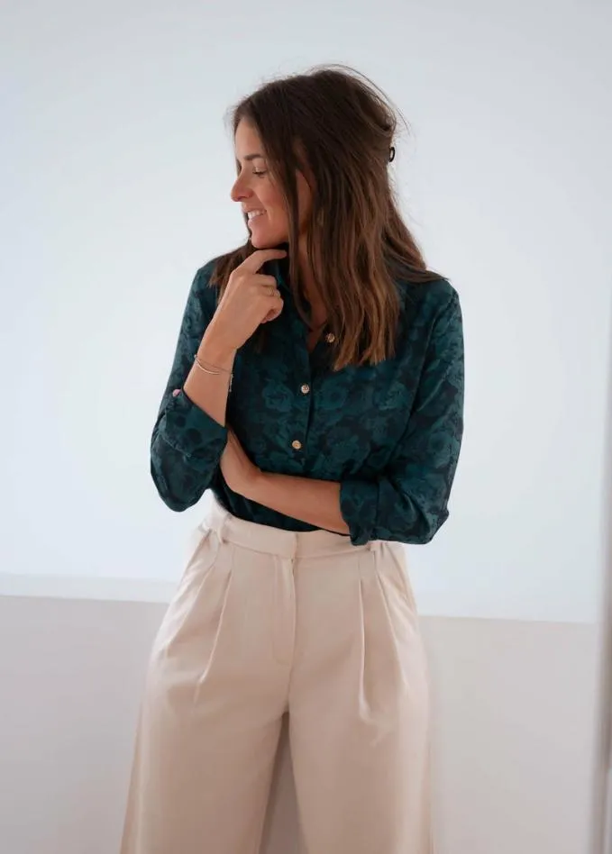 Easy Clothes Green And Blue Paula Shirt Women039s Clothing Blouses