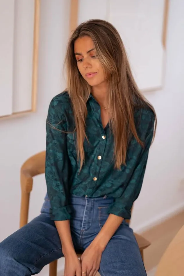 Easy Clothes Green And Blue Paula Shirt Women039s Clothing Blouses