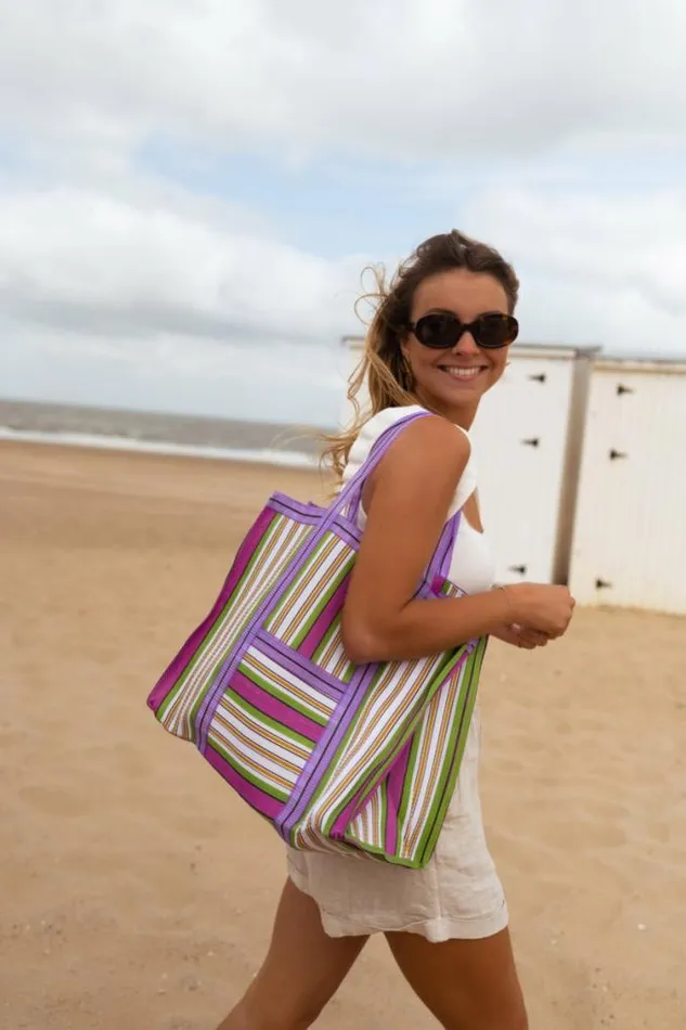 Easy Clothes Green Striped Sevana Handbag Jewelry and Accessories Handbags
