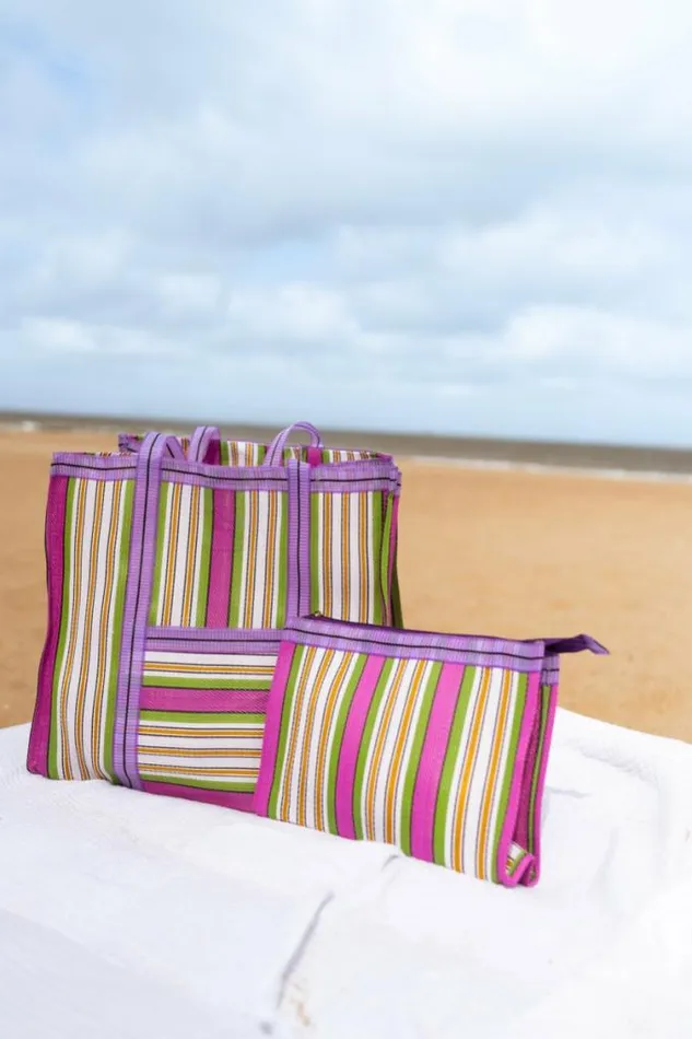 Easy Clothes Green Striped Sevana Handbag Jewelry and Accessories Handbags