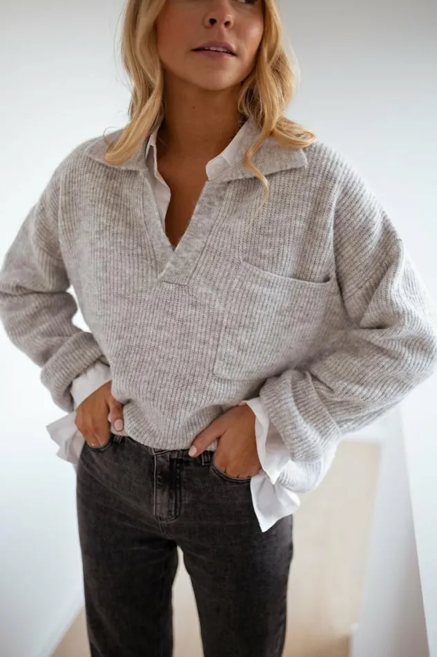 Easy Clothes Light Grey Elmia Sweater Women039s Clothing Sweaters