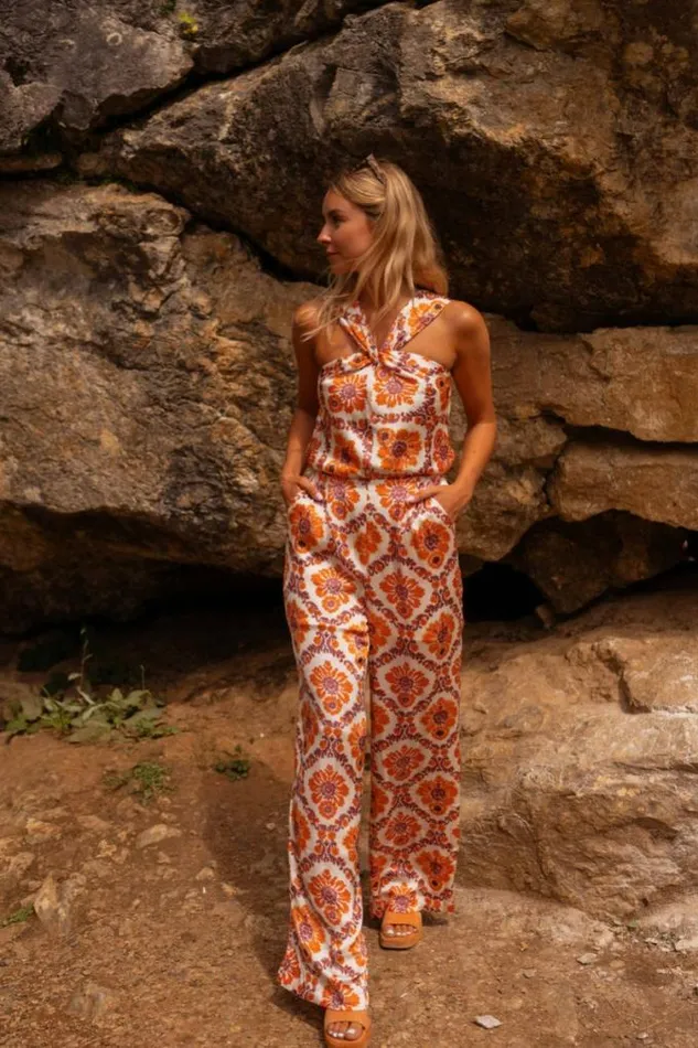 Easy Clothes Orange Patterned Roxane Jumpsuit Women039s Clothing Jumpsuits and Rompers Easy Clothes Orange Patterned Roxane Jumpsuit Women039s Clothing Jumpsuits and Rompers