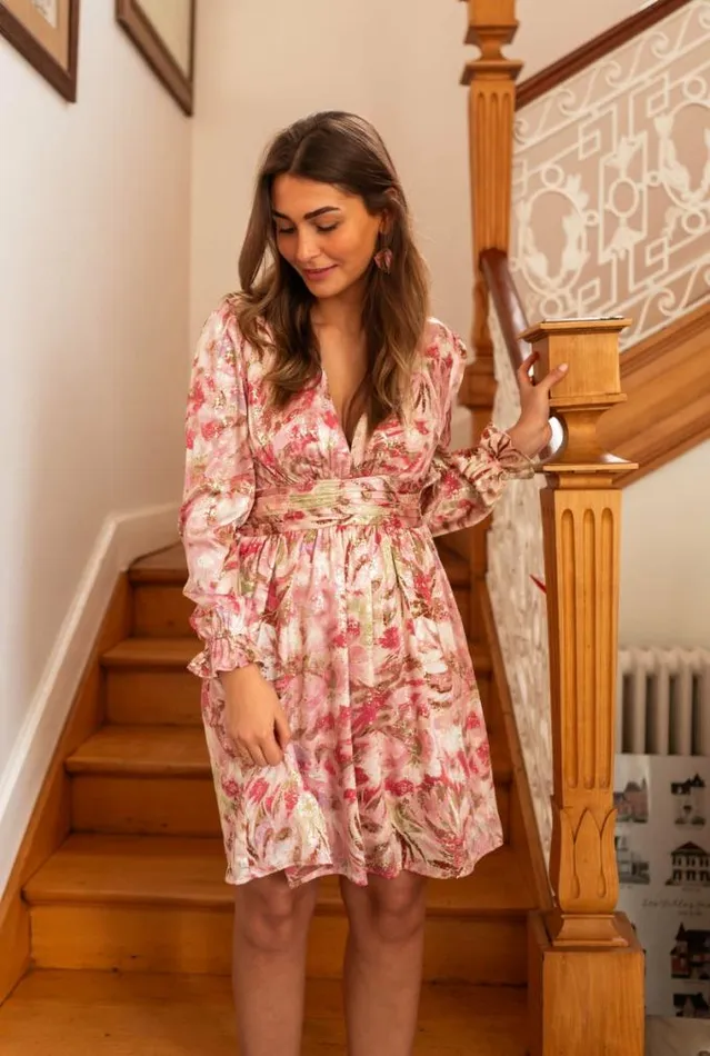 Easy Clothes Pink And Golden Carole Dress Women039s Clothing Dresses Easy Clothes Pink And Golden Carole Dress Women039s Clothing Dresses