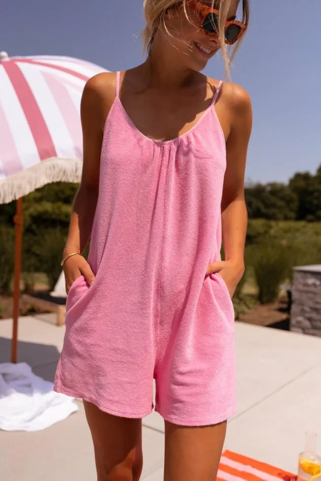Easy Clothes Pink Bobi Romper Women039s Clothing Jumpsuits and Rompers Easy Clothes Pink Bobi Romper Women039s Clothing Jumpsuits and Rompers