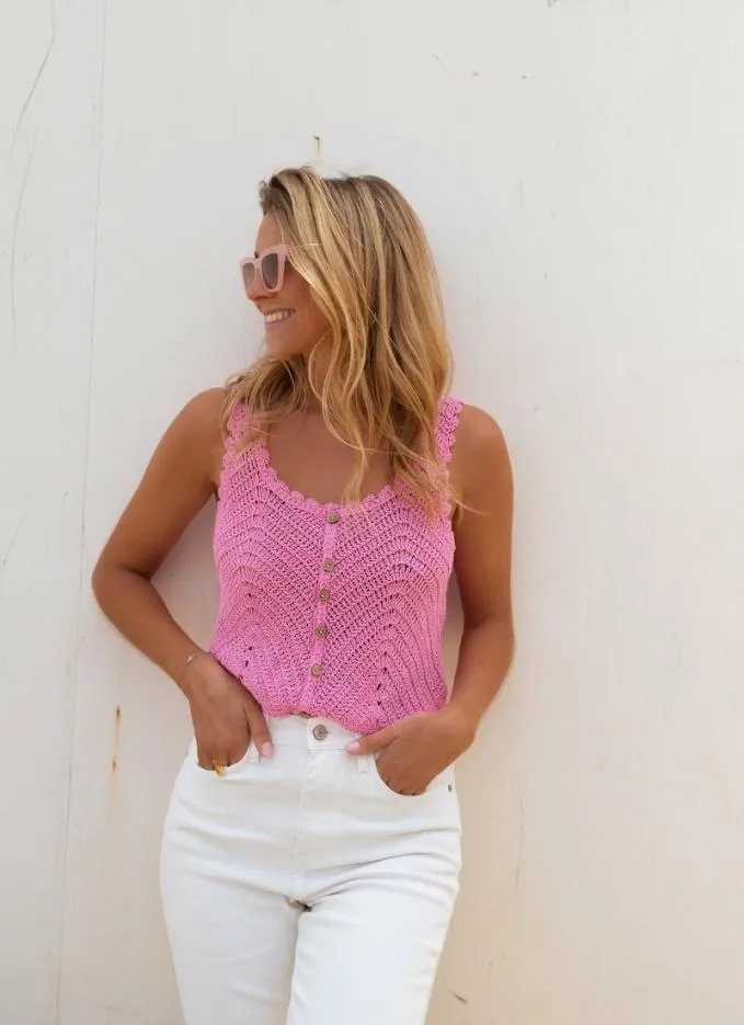 Easy Clothes Pink Crochet Esther Top Women039s Clothing Tops Easy Clothes Pink Crochet Esther Top Women039s Clothing Tops