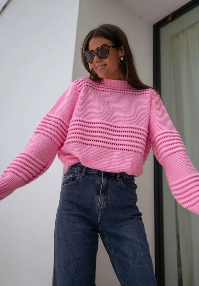 Easy Clothes Pink Miley Sweater Pink Women039s Clothing Sweaters