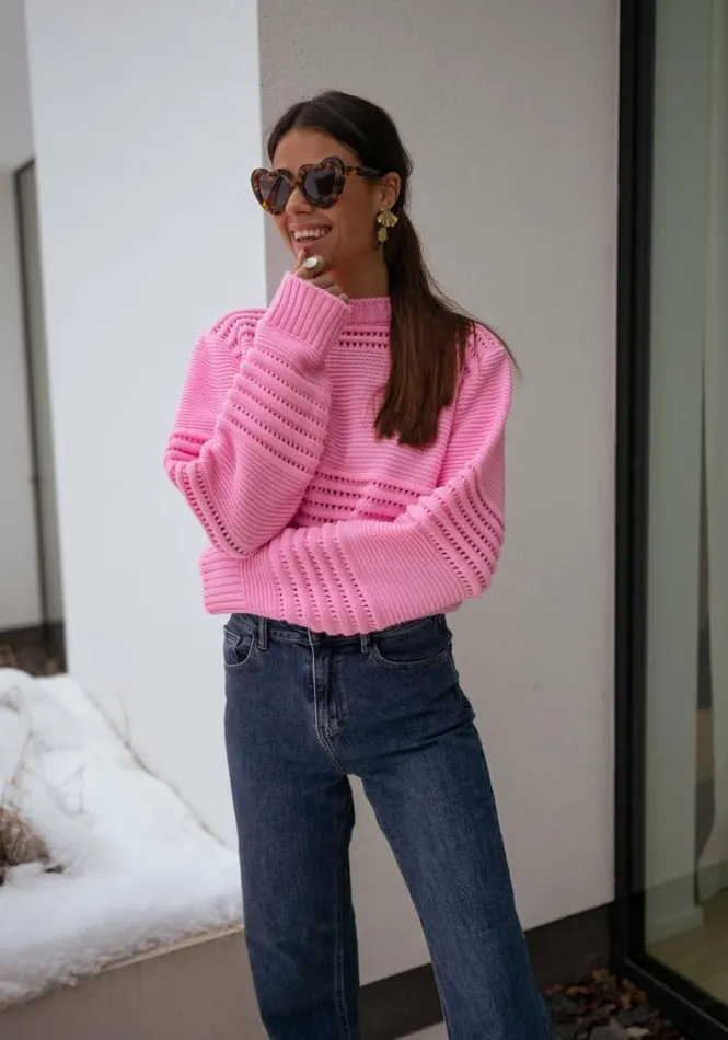 Easy Clothes Pink Miley Sweater Pink Women039s Clothing Sweaters