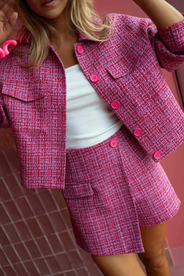 Easy Clothes Pink Tweed Jemina Skort Women039s Clothing Skirts