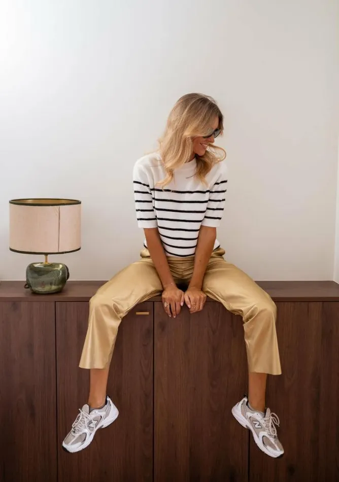 Easy Clothes Striped Lubin Short Sleeve Sweater Women039s Clothing Sweaters