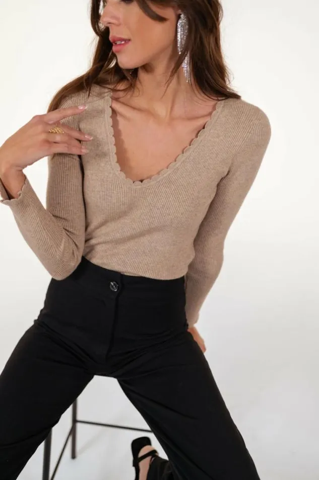 Easy Clothes Taupe Juno Sweater Taupe Women039s Clothing Sweaters