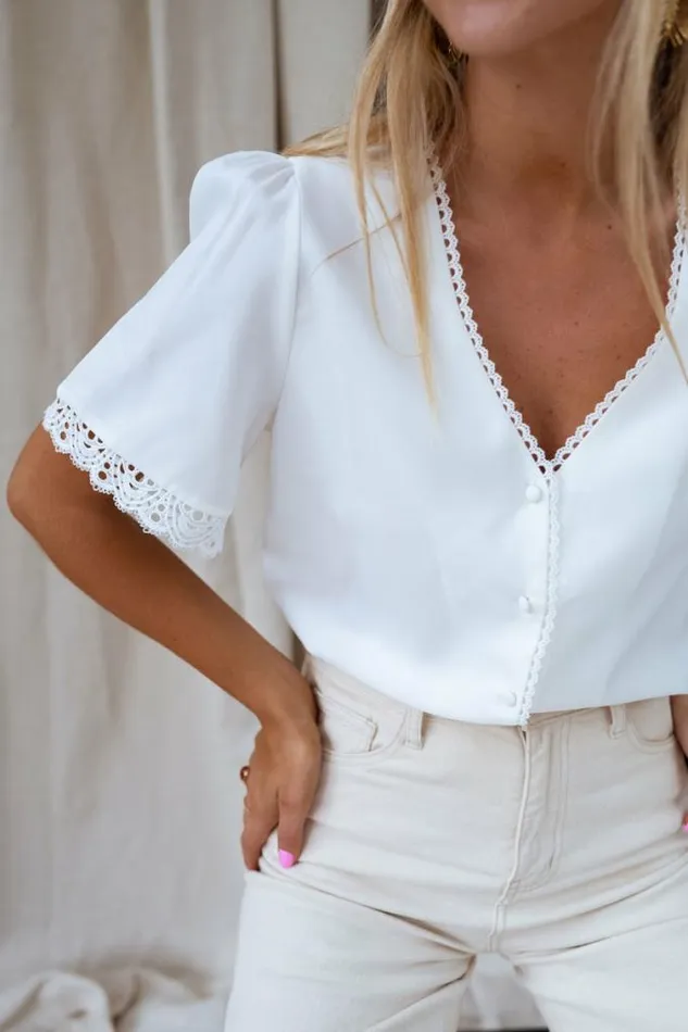 Easy Clothes White Celie Blouse Women039s Clothing Blouses