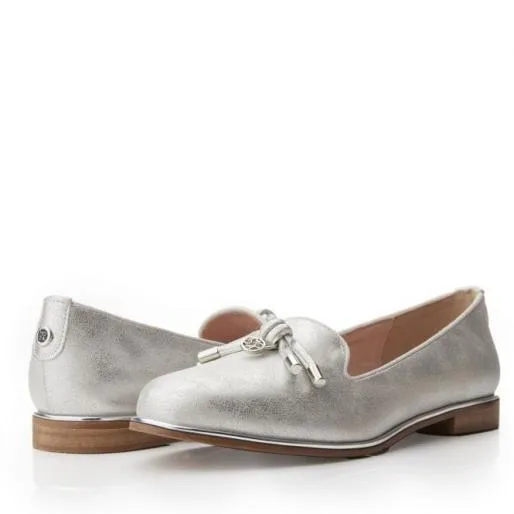 Ebrielle Silver Porvair Women Moda In Pelle Casual Shoes And Trainers