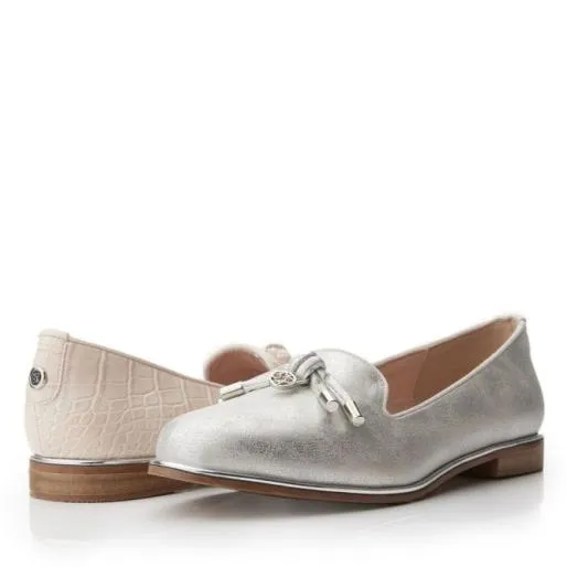 Ebrielle Silver Porvair Women Moda In Pelle Casual Shoes And Trainers