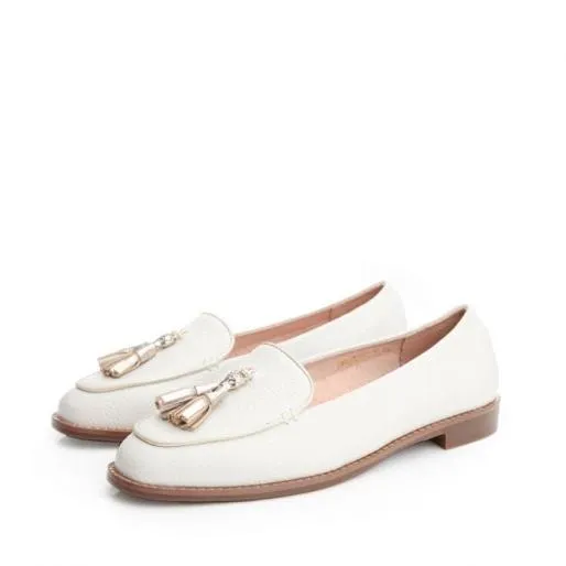 Emmarose Off White Leather Women Moda In Pelle Flat And Ballerina Shoes Emmarose Off White Leather Women Moda In Pelle Flat And Ballerina Shoes