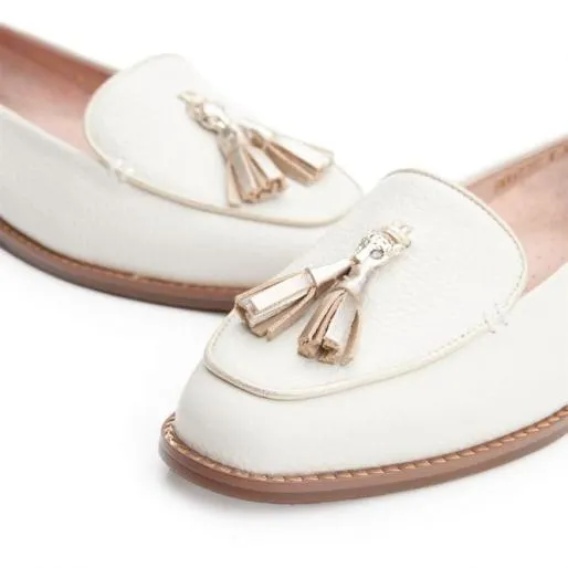 Emmarose Off White Leather Women Moda In Pelle Flat And Ballerina Shoes Emmarose Off White Leather Women Moda In Pelle Flat And Ballerina Shoes