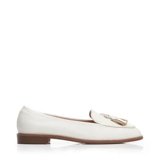 Emmarose W Off White Leather Women Moda In Pelle Brogues And Loafers
