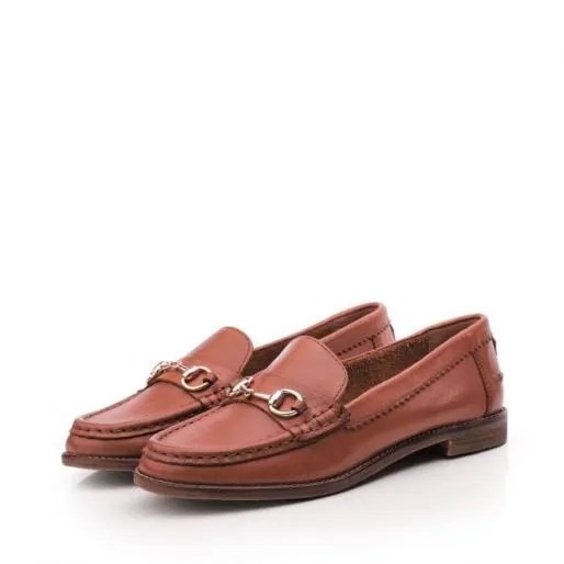Fabina Tan Leather Women Moda In Pelle Brogues And Loafers