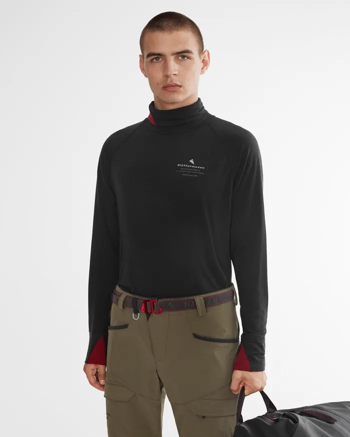 Fafne Activity Baselayer Turtleneck Dark Deep Sea Men Klttermusen Base Layers