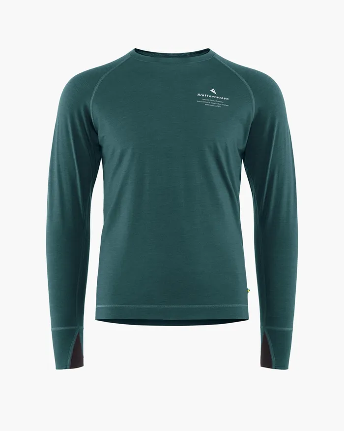 Fafne Baselayer Crewneck Dark Deep Sea Men Klttermusen Base Layers