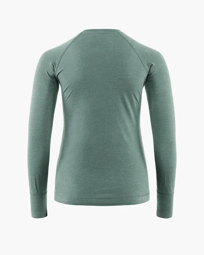 Fafne Baselayer Crewneck Faded Green Women Klttermusen Base Layers