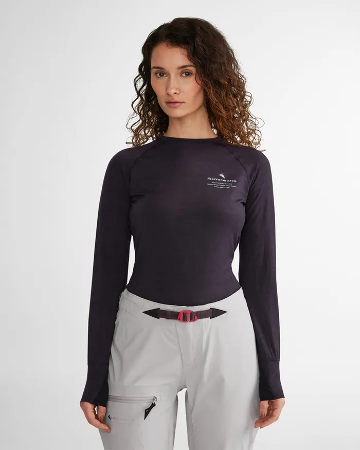 Fafne Baselayer Crewneck Raven Women Klttermusen Base Layers