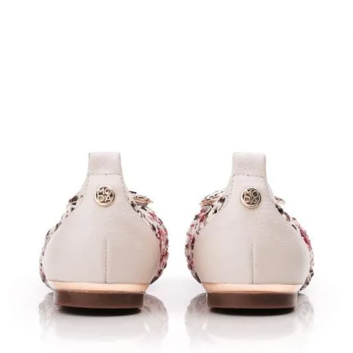 Fairy Off White Textile Women Moda In Pelle Flat And Ballerina Shoes Fairy Off White Textile Women Moda In Pelle Flat And Ballerina Shoes