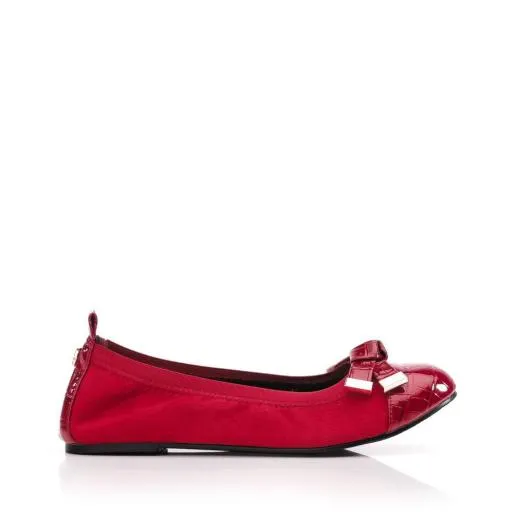 Fellicity Red Patent Mocc Croc Women Moda In Pelle Flat And Ballerina Shoes
