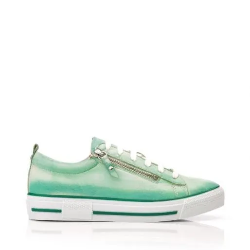 Filicia Light Green Leather Women Moda In Pelle Casual Shoes And Trainers