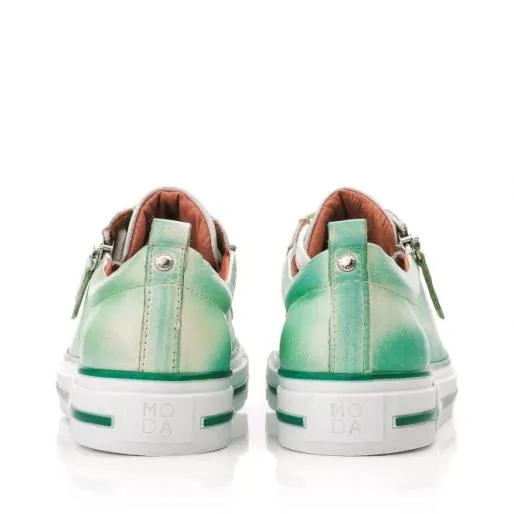 Filicia Light Green Leather Women Moda In Pelle Casual Shoes And Trainers