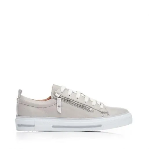 Filicia Light Grey Leather Women Moda In Pelle Casual Trainers