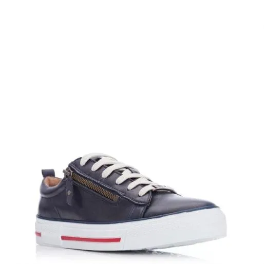 Filicia Navy Leather Women Moda In Pelle Casual Shoes And Trainers