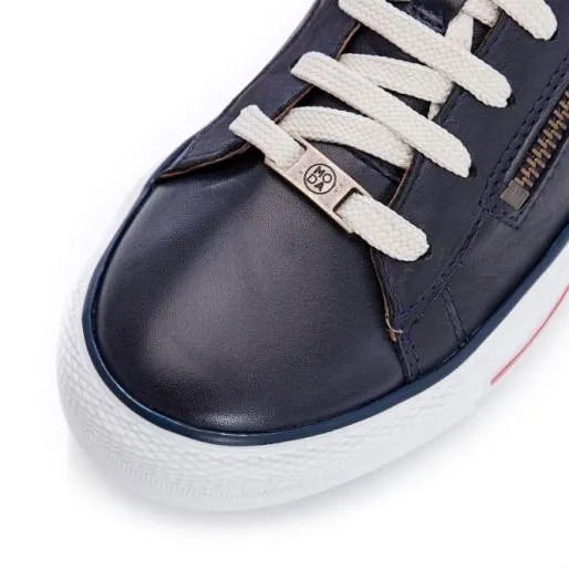 Filicia Navy Leather Women Moda In Pelle Casual Shoes And Trainers
