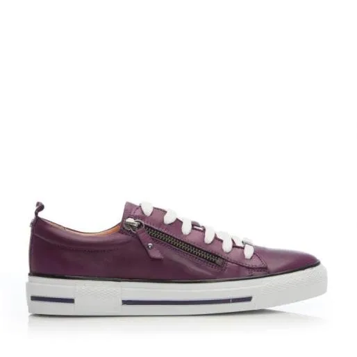 Filicia Purple Leather Women Moda In Pelle Casual Trainers