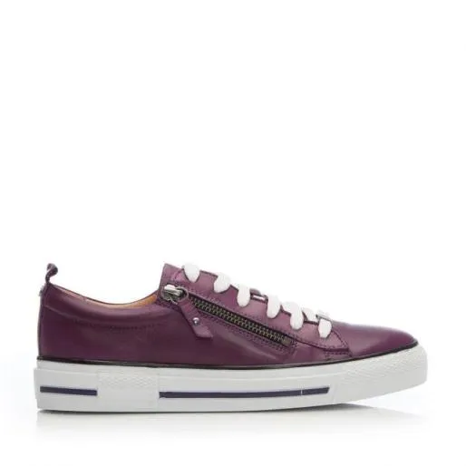 Filicia Purple Leather Women Moda In Pelle Casual Trainers