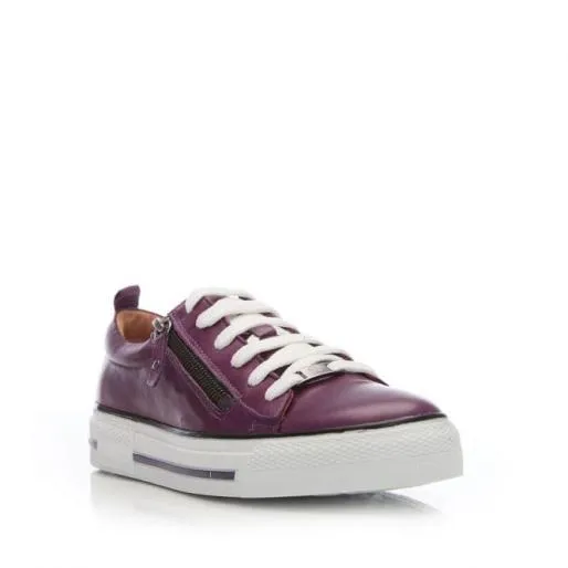 Filicia Purple Leather Women Moda In Pelle Casual Trainers